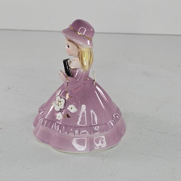 Vintage Josef Originals Church Southern Belle Girl Figurine Bell Book *Chip* - Picture 2 of 8